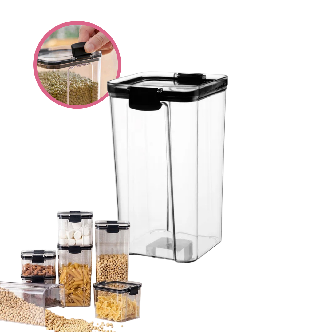 Frasco hermético mediano rectangular